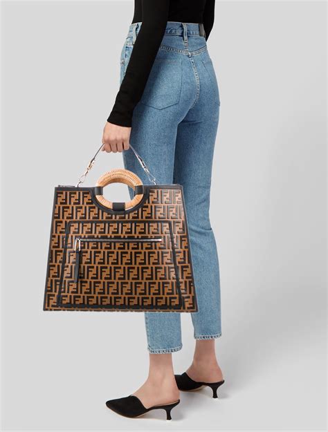 fendi runaway tote large|Fendi Large Runaway Shopper Tote .